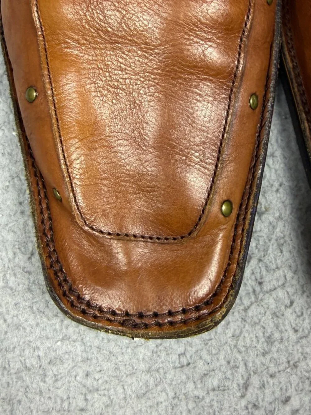 Vtg Mark Nason Shoe 9.5 Brown Made in Italy Dragon Studded Loafer Style 67333